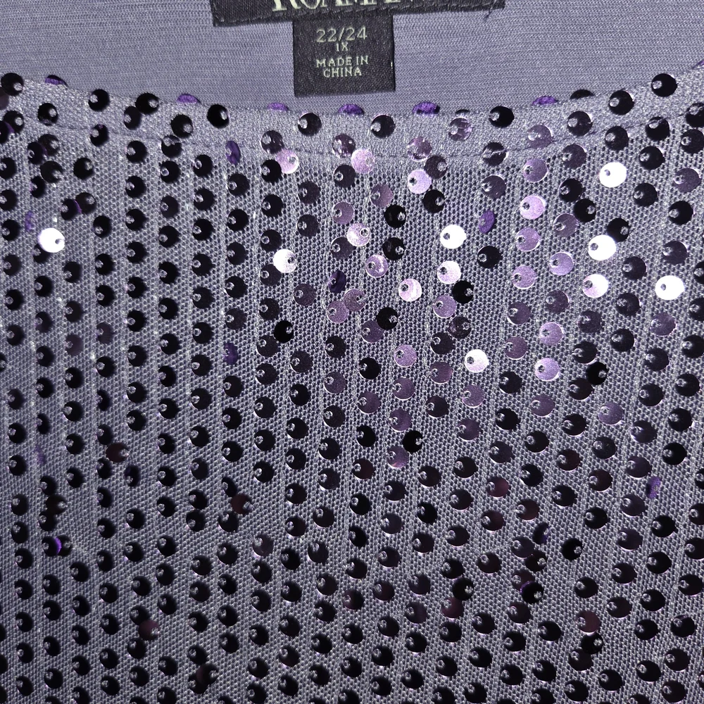 Roaman's Purple Sequin Tunic - Picture 3 of 4